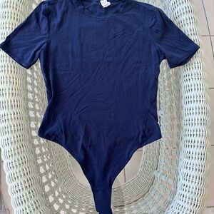 Lululemon Athletica nulu Blue short sleeve thong Bodysuit